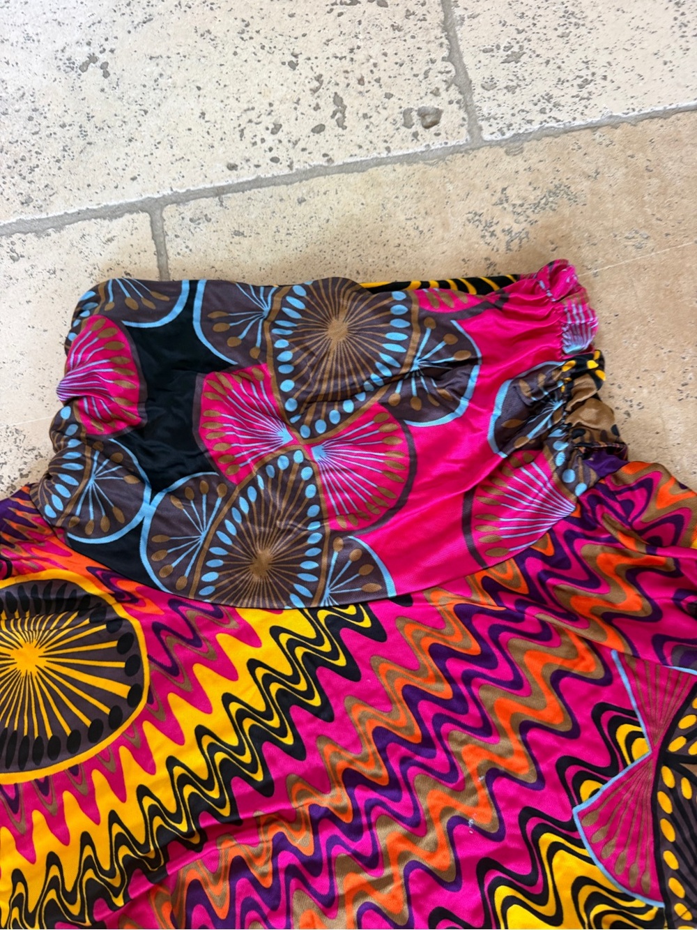Rare vintage? Missoni knit boho colorful Skirt Sz 4 pull on mini - Picture 2 of 9